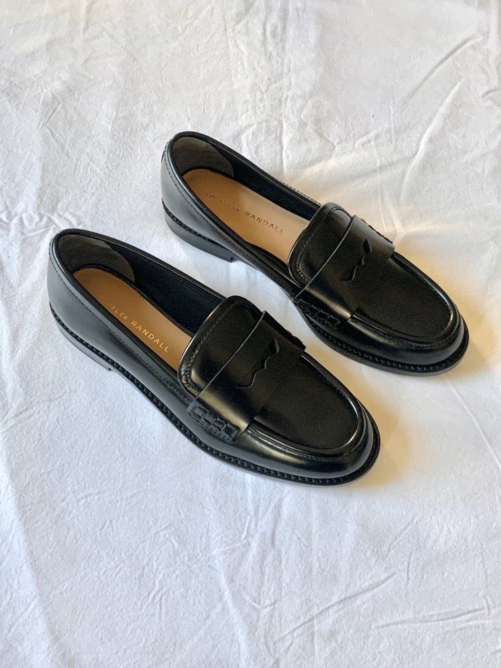 Loeffler Randall Rachel Leather Loafers Black US6.5 NEW